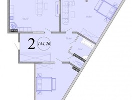 Продается 2-комнатная квартира ЖК Радонеж, блок-секция 5,6, 144.26  м², 15147300 рублей