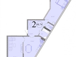 Продается 2-комнатная квартира ЖК Радонеж, блок-секция 5,6, 88.74  м², 10648800 рублей